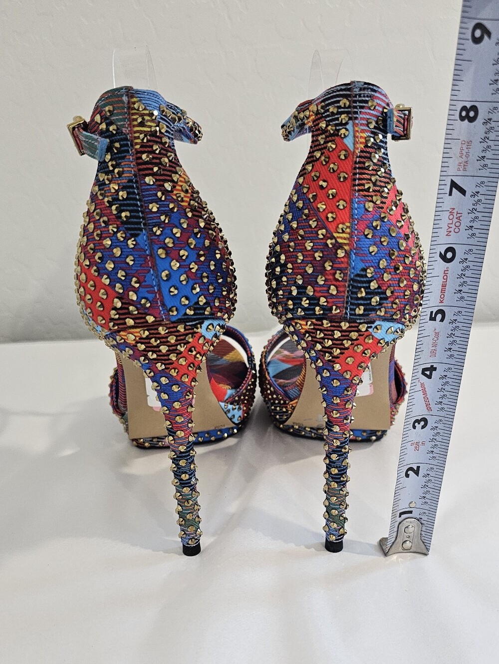 Gianni Bini Multicolor Studded Ankle-Strap Stiletto Heel Shoes Women Sz 6 & 9 - Picture 5 of 8